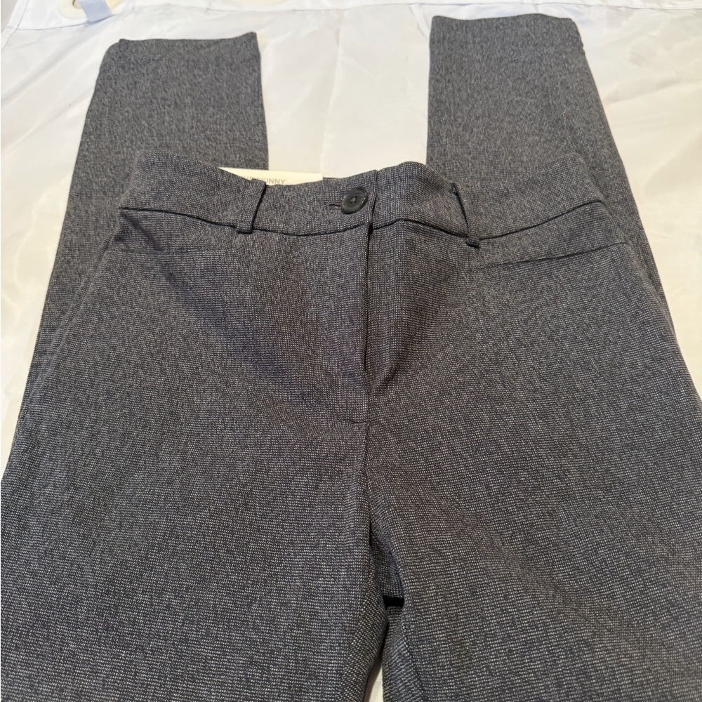 LOFT Charcoal Textured Skinny Trousers